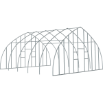 High Tunnel Greenhouse 24 X 4 X 12 ft. Gothic Shape Frame and End Panel Frame